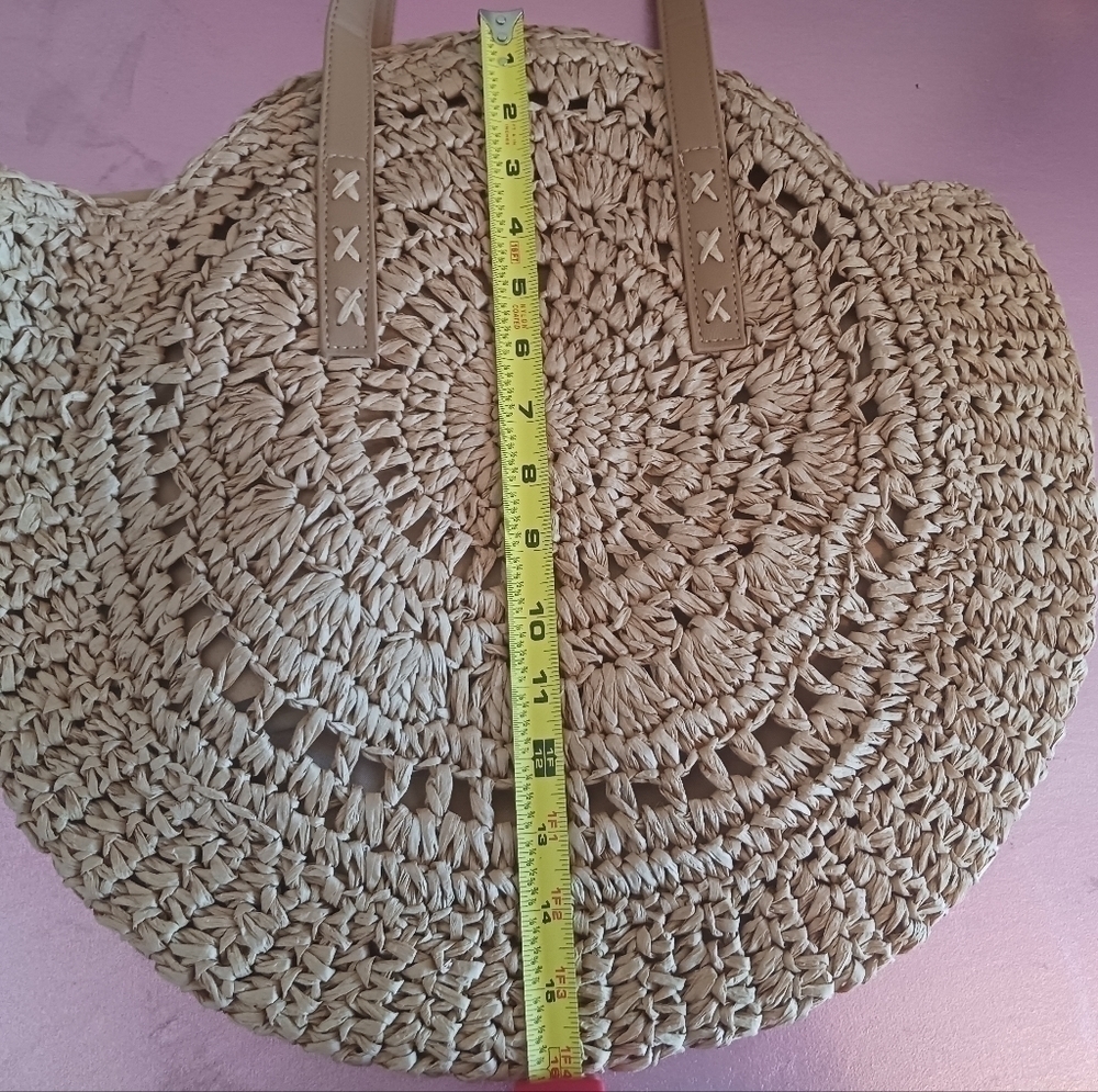 Geometric Pattern Beach Bag In Brown - Picture 5 of 7